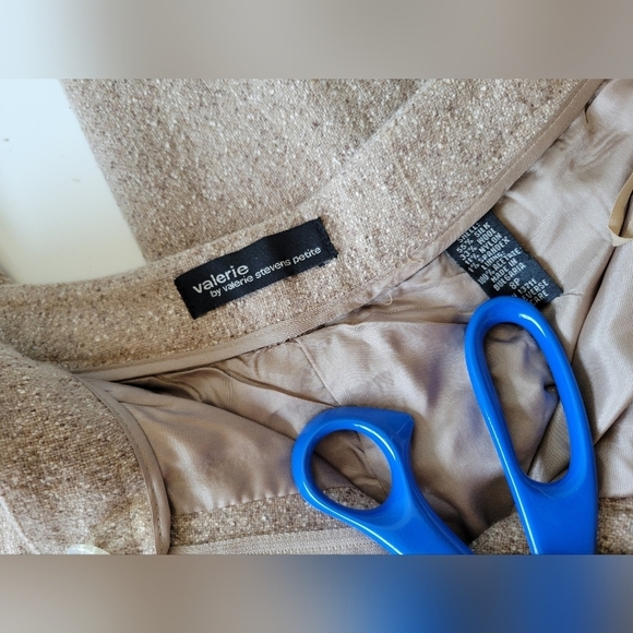 Valerie by Valerie Stevens Silk Wool Blend Speckled Trouser Oatmeal Size 8P - Picture 2 of 11